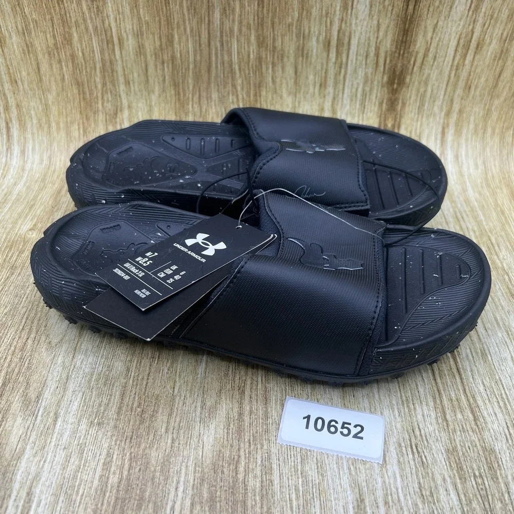 Under Armour Project Rock 3 Slide Men's Size 7 Black Brahma Bull Sandals 3026034